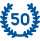 50 and laurel icon